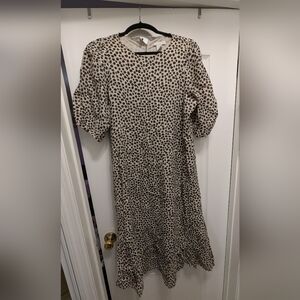 H&M Black and Cream Long Sleeve Dress